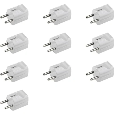 Afbeelding van Meister Veiligheidscontactstekker 10 stuks kunststof wit 250 V 16 A maximale kabeldoorsnede 2,5 mm² IP20 binnen rechte invoer/geaarde stekker met trekontlasting / 7421660
