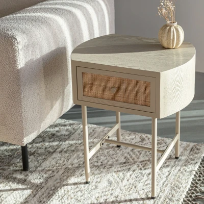 Afbeelding van Puur Michella nachtkastje beige Hout