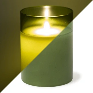 Afbeelding van LED kaars 10 cm Peha (In glas, Timer, Groen)