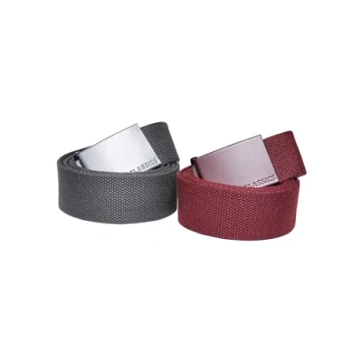 Afbeelding van Urban Classics 2 PACK Riem, Heren, Maat: S/M, Bordeaux charcoal
