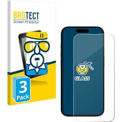 Afbeelding van BROTECT Tempered Glass Screen Protector voor Apple iPhone 15/15 Pro (3 Stuks) 9H Gehard Glas Scherm Beschermer