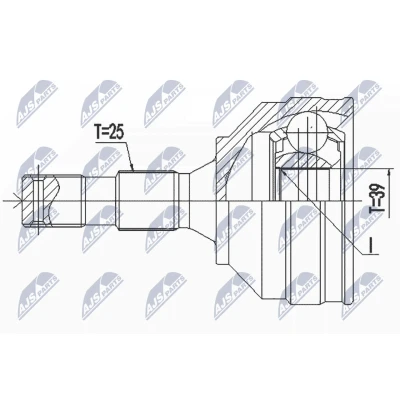 Afbeelding van Homokineet reparatie set, aandrijfas NTY NPZ PE 029