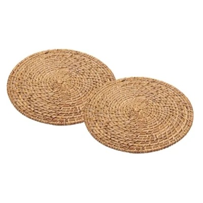 Afbeelding van Artesà Bamboe rotan placemats, bruin, 28 cm, set van 2