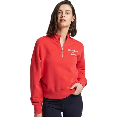Afbeelding van Superdry Code Core Sport Halve Rits Sweatshirt Rood XL Vrouw
