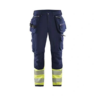Afbeelding van Blaklader High Vis 4 weg stretch werkbroek 1993 1642 Marine/High Geel C60