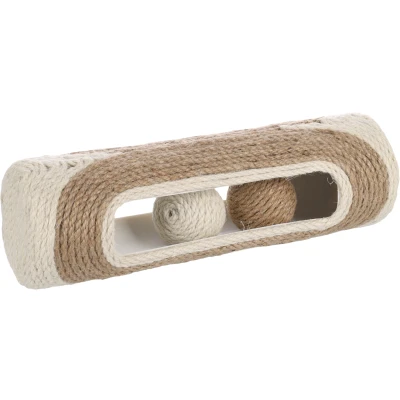 Afbeelding van Flamingo Koker Met Ballen Chester Kattenspeelgoed 29x9.5x10 cm Bruin