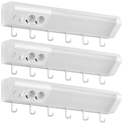 Afbeelding van Oktaplex set van 3 Talin LED onderkast verlichting keuken met fitting 230V 50cm schakelaar warm wit 3000 Kelvin 1085 lumen 9.7W