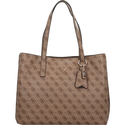 Afbeelding van GUESS shopper met all over print Meridian lichtbruin
