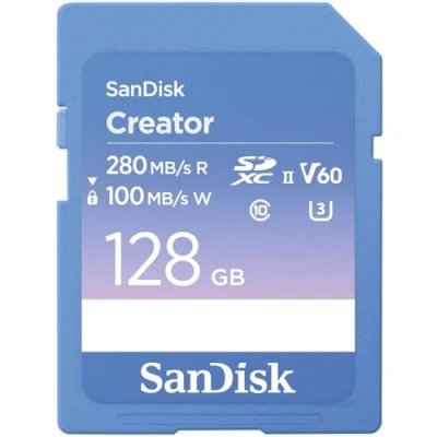 Afbeelding van SanDisk Creator SD UHS II 128GB (SDXC, 128 GB, U3, II), Geheugenkaart