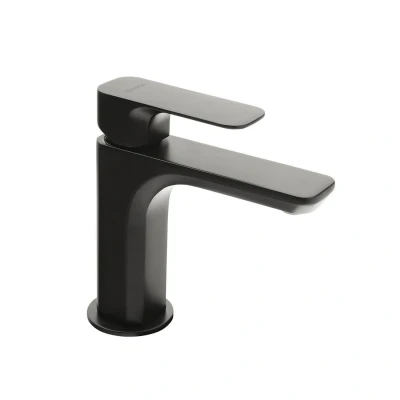 Afbeelding van Wastafelmengkraan Sapho Spy 1 hendel Recht 16.7 cm Mat Zwart