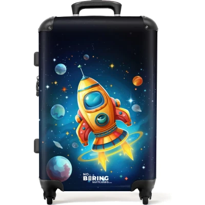 Afbeelding van NoBoringSuitcases.com® Ruimte koffer kinderen Kinderkoffer jongen raket 20 kg bagage