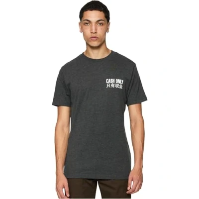 Afbeelding van Mister Tee CASH ONLY Tshirt print, Heren, Maat: XS, Charcoal