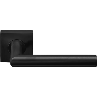 Afbeelding van Formani Deurkruk BASICS LB2 19BSQ geveerd op vierkant rozet PVD gumetal