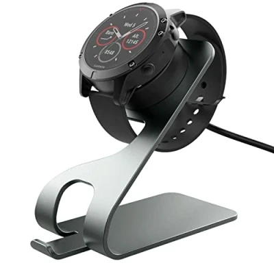 Afbeelding van MoKo Charger Compatible with Garmin Fenix 5/5S/5X/6/6S/6X, Vivoactive 3/4/4S, Forerunner 45/45S/55/245/745/945, Instinct, Venu, Aluminum Charging Dock Station Stand 4.9ft 150cm Cable, Space Gray