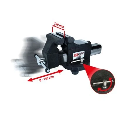 Afbeelding van KS Tools 914.0005 Bankschroef Bekbreedte: 130 mm Spanbreedte (max.): 140