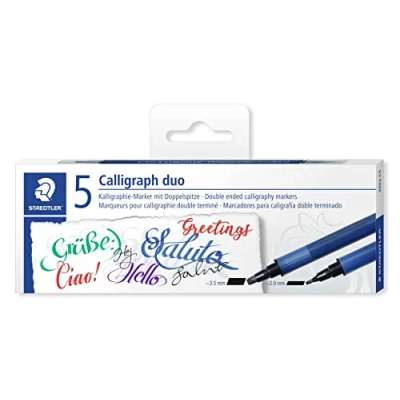 Afbeelding van Calligraphy marker set 5 kleuren