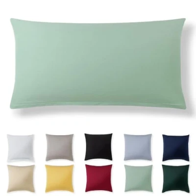 Afbeelding van Alreya kussensloop 40 x 80 cm zomergroen 100% jersey katoen voor kussen cm, hoofdkussenslopen, superzachte kussensloop, met ritssluiting