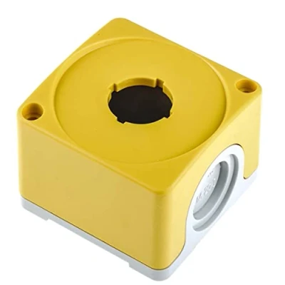 Afbeelding van Abb compact serie drukknopkast leeg kunststof behuizing voor noodstop deksel geel bodem licht grijs 1 commandopositie 1sfa619821r1000