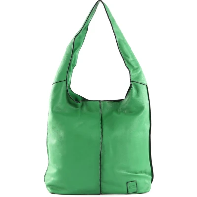 Afbeelding van FREDsBRUDER Leren Schoudertas FB 100 II Shoulderbag Electric Green Groene