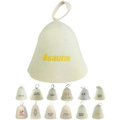 Afbeelding van GMMH Saunahoed, saunamuts van wolvilt (SS20 01), vilten muts, voor sauna, saunakap dames en heren