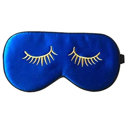Afbeelding van Zijden slaapmasker met verstelbare riem, comfortabel en superzacht oogmasker Ultimate Sleeping aid RoyalBlue patroon5