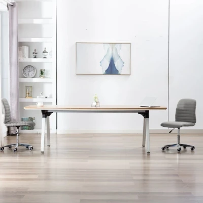 Afbeelding van Eetkamerstoelen 2 st stof lichtgrijs