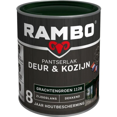 Afbeelding van Rambo Pantserlak Deur &amp; Kozijn Dekkend Zijdeglans Grachtengroen 1128 0,75 liter