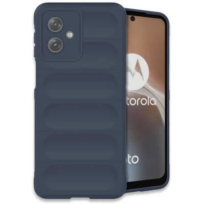 Afbeelding van Motorola Moto G54 Hoesje Siliconen en TPU (zacht) iMoshion Backcover/Softcase Donkerblauw Telefoonhoesje