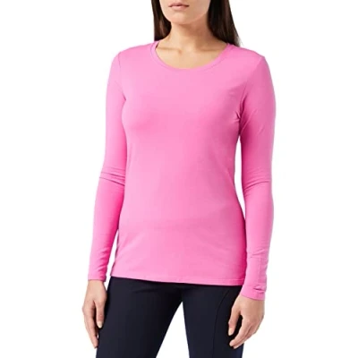 Afbeelding van Amazon Essentials Women&#039;s T shirt met lange mouwen en ronde hals in klassieke pasvorm (verkrijgbaar grote maten), Roze, S