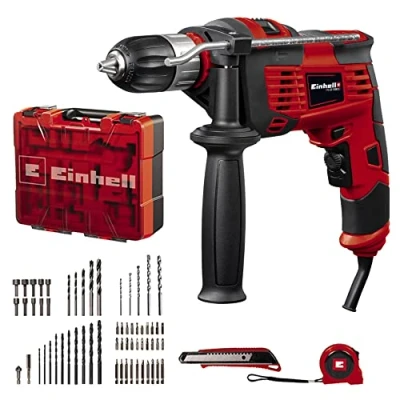 Afbeelding van Einhell Klopboormachine TC ID 1000 E Kit +64 (1010 W, toerentalelektronica, 13 mm snelspanboorkop, Max. slagfrequentie 48.000 s/min, incl. 64 delige accessoireset en koffer)