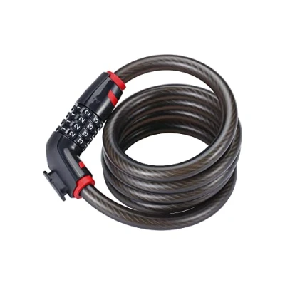 Afbeelding van BBB Cycling CodeLock Fietsslot Cijferslot Duurzaam en Instelbaar Codeslot Zwart Lengte: 180cm Diameter: 12cm BBL 45