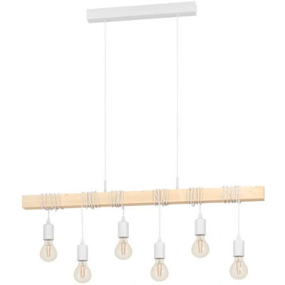 Afbeelding van EGLO Townshend Hanglamp   E27   100 cm   Wit/Bruin