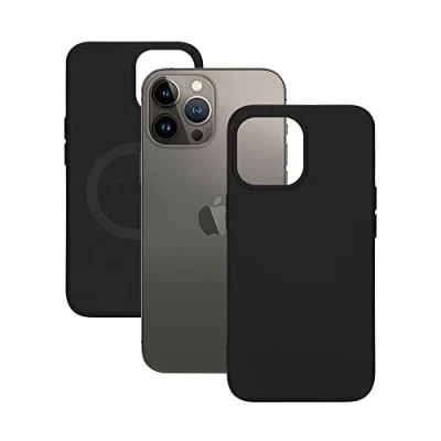 Afbeelding van KSIX smart your tech Halfstijve beschermhoes voor iPhone 14 Pro Max, magnetisch, compatibel met MagSafe, draadloos, zwart, verpakking gratis