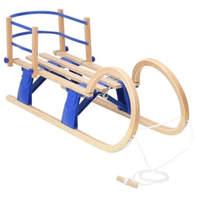 Afbeelding van vidaXL Slee met rugleuning inklapbaar 110 cm multiplex, rodelbaan, rodelbaan slee, sneeuwslee, sneeuw outdoor speelset