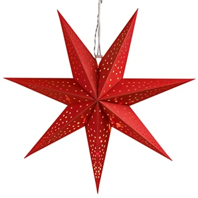 Afbeelding van Casaria LED Kerstster 60cm Draadloos Opvouwbaar 10 LED&#039;s Rood