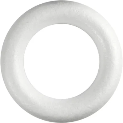 Afbeelding van Creativ Company Styropor Ring Wit met Platte Achterkant, 35cm