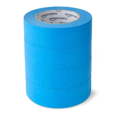 Afbeelding van Amazon Basics Schilderstape, 3,6 cm x 54,9 meter, 4 rollen, blauw