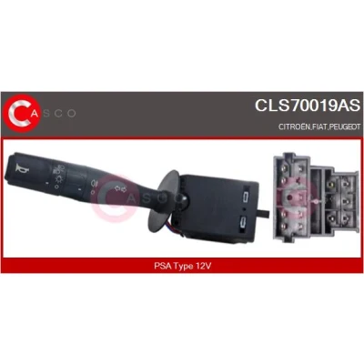 Afbeelding van CASCO CLS70019AS Knipperlichtschakelaar, combischakelaar, tempomaat met knipperlichtfunctie, mistlampfunctie, claxon, zonder boardcomputerfunctie