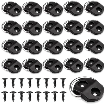 Afbeelding van DHSWNNG D ring sjorring voor aanhangers, 20 stuks, zware belasting, sjorogen, opbouwring, 25 30 kg, kunststof, ringen, haken, sjorrozen, met 40 schroeven het vastzetten van de lading in