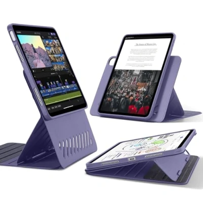 Afbeelding van ESR voor iPad Air 13 inch hoes, roterende hoes met afneembare magnetische verstelbare portret/landschapsstandaard verhoogd scherm, 9 staande hoeken, Shift serie, paars