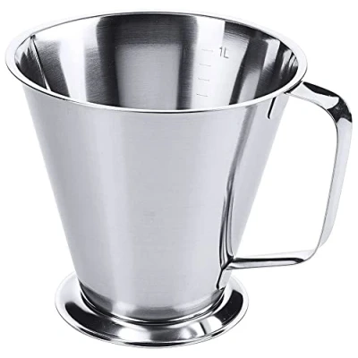 Afbeelding van Maatbeker rvs maatvoering Inhoud: 1 l H: 14cm (Maatvoering: elke 500 ml)