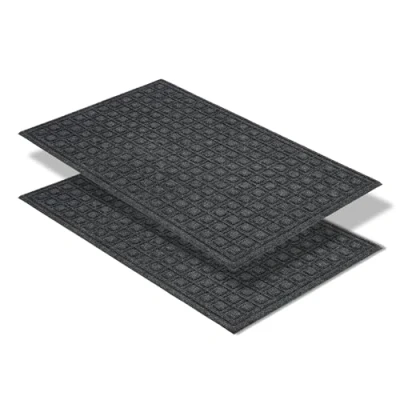 Afbeelding van Antislip buitendeurmat weerbestendige stofmat vuilafstotend voor entree set van 2 40 x 60 cm doos grijs