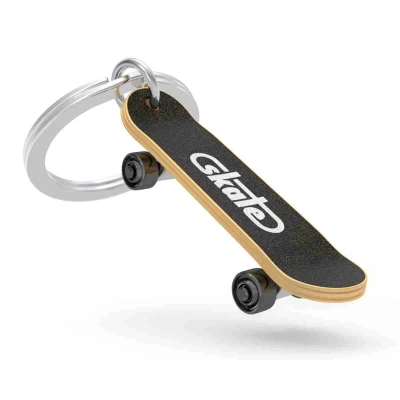 Afbeelding van Metalmorphose Sleutelhanger Skateboard Metaal Zwart/Goud Met Vectorbox Design Keyring
