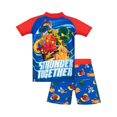 Afbeelding van LEGO Ninjago Jongens Zwemkostuum Ninja Zwemset Tweedelig Badpak Officiële Merchandise Blauw 140