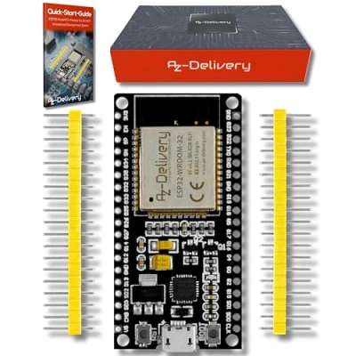 Afbeelding van AZDelivery ESP 32 NodeMCU Dev Kit C WiFi CP2102 ESP32 WROOM 32D IoT Module Development Board Ongesoldeerd compatibel met Arduino inclusief E Book!