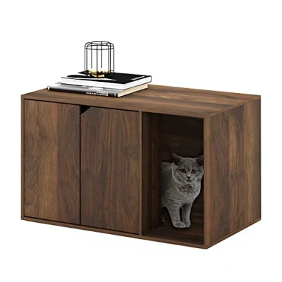 Afbeelding van Furinno Kattenbakbehuizing, Columbia Walnoot, 45 (D) x 74,4 (B) 50 (H) cm