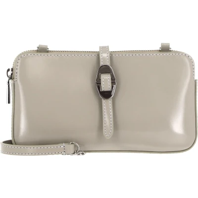 Afbeelding van Coccinelle Leren Schoudertas Avondtas Cosima Shiny Mini Crossbody Bag Gelso Beige