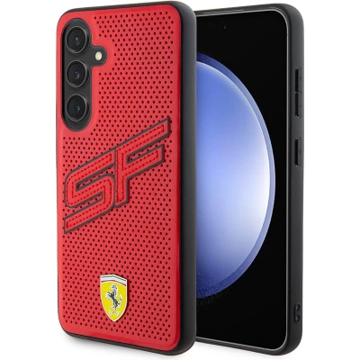 Afbeelding van Ferrari Backcase hoesje geschikt voor Samsung Galaxy S24 Effen Rood Kunstleer