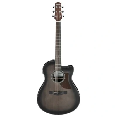 Afbeelding van Ibanez AAM70CE Transparent Charcoal Burst Low Gloss Top / Natural Open Pore Back &amp; Sides elektrisch akoestische westerngitaar