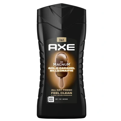 Afbeelding van 12x Axe Douchegel voor Lichaam, Gezicht en Haar Magnum Gold Caramel Billionaire 250 ml
